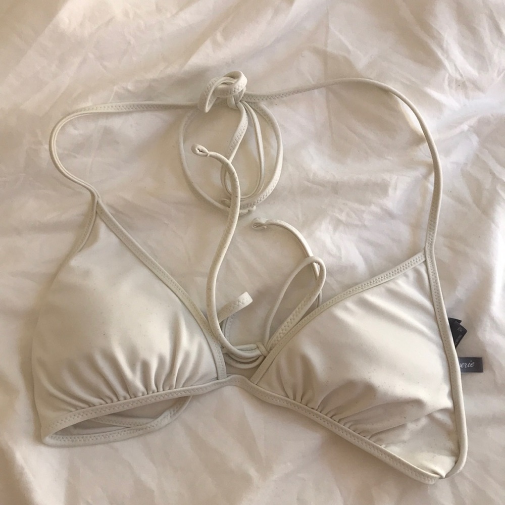 White Aerie triangle bikini top